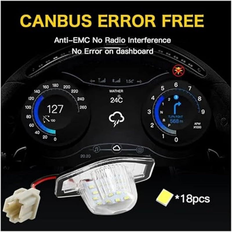 QASULER 2PCS License Plate Light for Various Car Models - Image 2