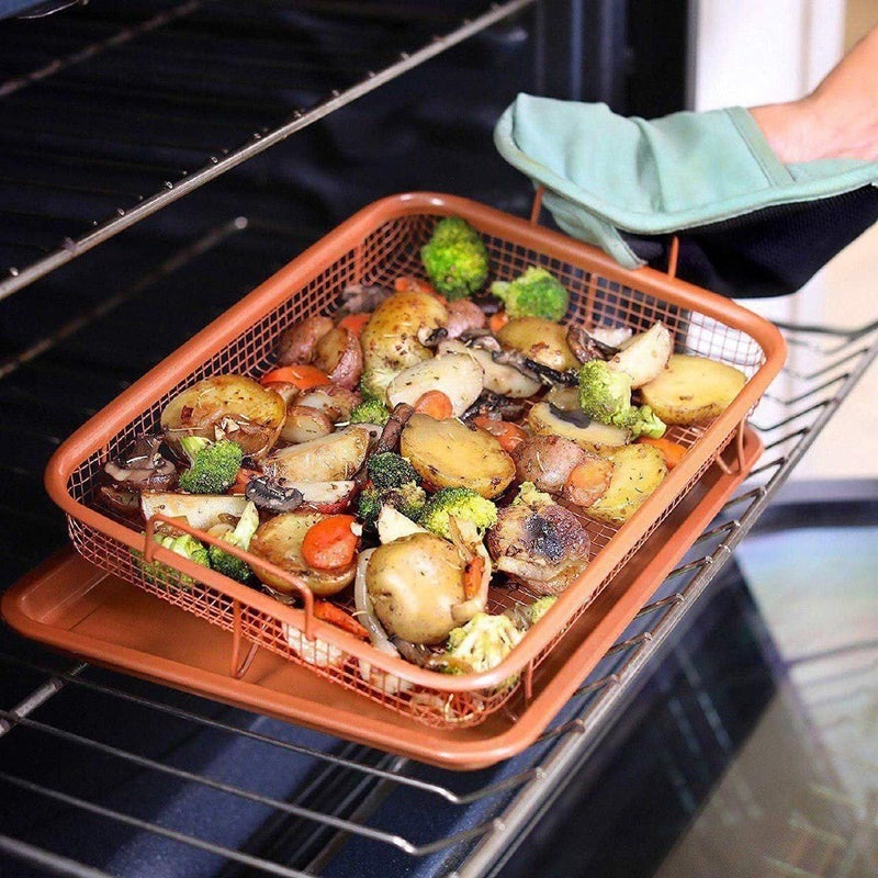 2 in 1 Roaster with Colander – Multi-Use Oven Tray to Filter Fat and Easily Prepare Healthy Food - Image 2