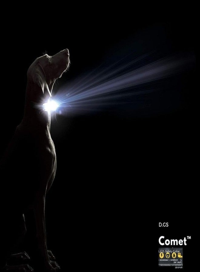 Dog Gone Smart Pet Products Super Bright LED All Day & Night Wear Safety Comet Collar Dogs, Adjustable Breathable Strong Nylon, Puppies, Large, Medium, Small - Image 5