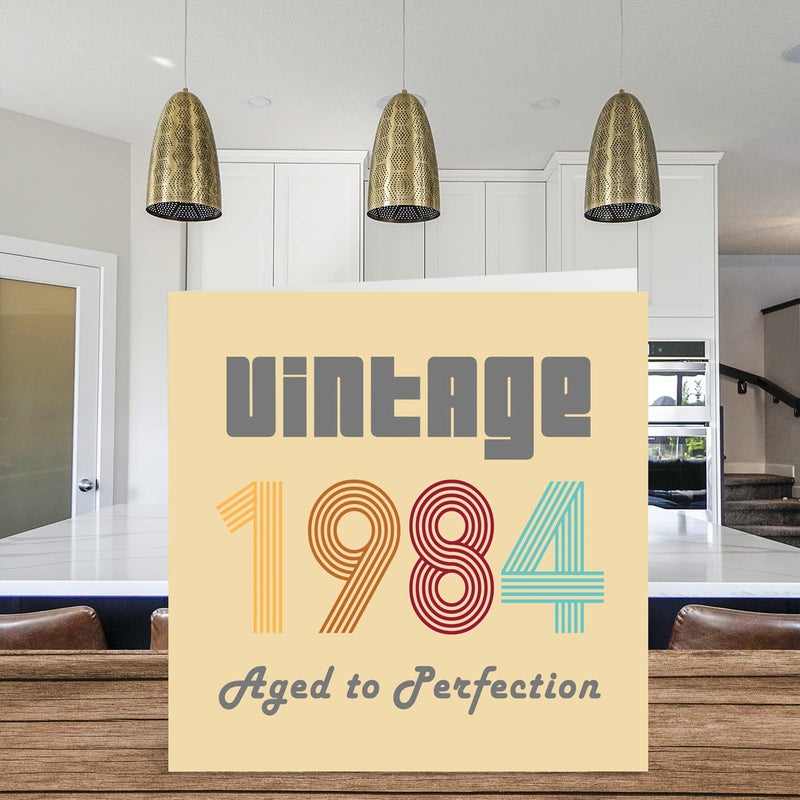 Stuff4 41st Birthday Cards for Men Women - Vintage 1984 Aged To Perfection - 41 Birthday Card Funny for Her Him  5.7 x 5.7 Inch Best Friend Birthday Greeting Cards for Mom Dad Papa Brother Sister Uncle Aunt - Image 3