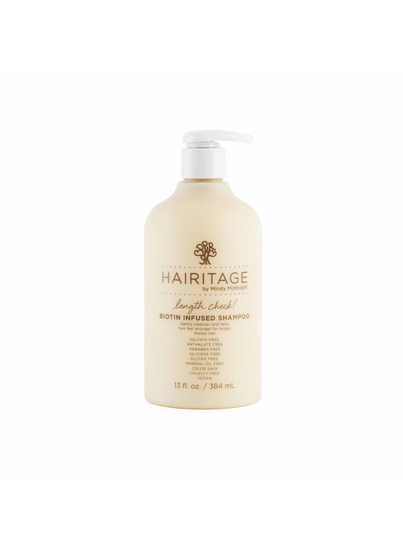 Hairitage Hairitage Length Check Biotin Shampoo with Jamaican Black Castor Oil | Thickening + Volumizing | Sulfate Free + Color Safe + Vegan | Hydrating Repair Shampoo for Thinning Hair 13 Fl Oz 