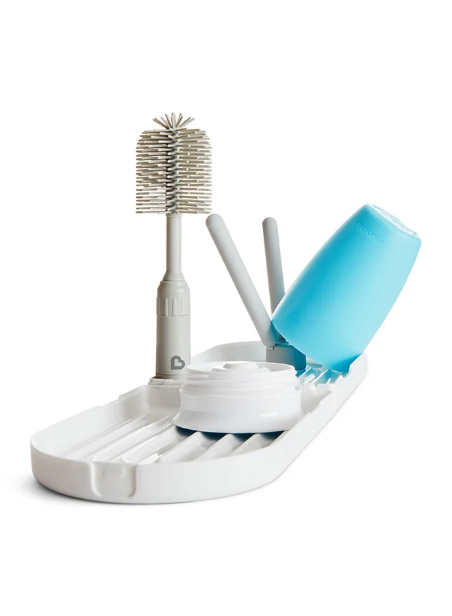 Munchkin Baby Bottle Travel Drying Rack With Silicone Bottle Nipple Brush