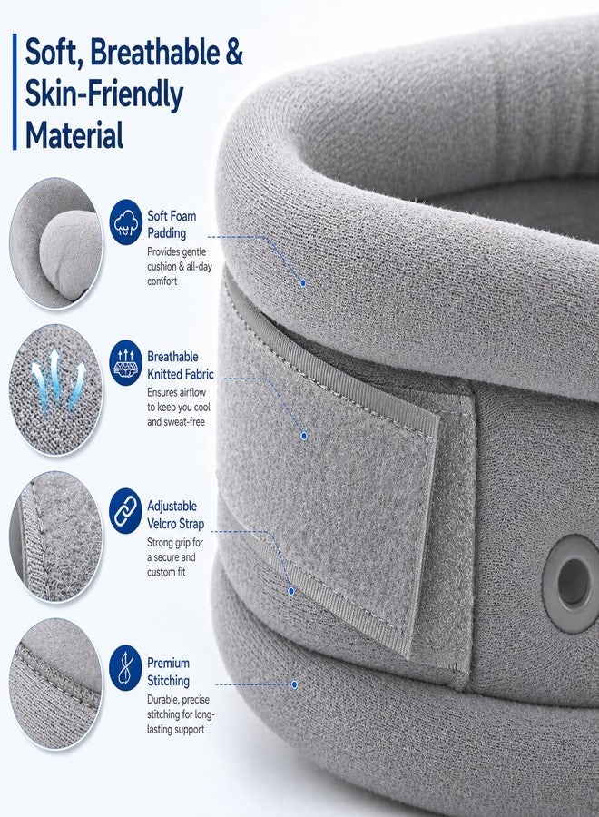 Dr Helix Grey Neck Support Belt (S) - Adjustable Cervical Collar for Neck Pain Relief & Posture Support - Ideal for Neck Strain, Whiplash, and Post-Surgery Recovery - (Pack of - 1) - Image 2