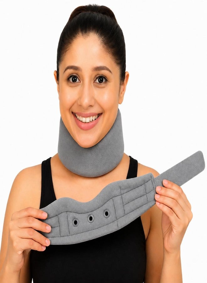 Dr Helix Grey Neck Support Belt (S) - Adjustable Cervical Collar for Neck Pain Relief & Posture Support - Ideal for Neck Strain, Whiplash, and Post-Surgery Recovery - (Pack of - 1) - Image 1
