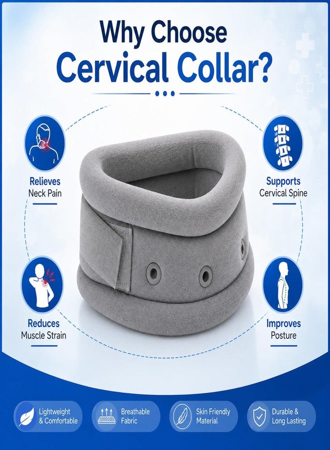 Dr Helix Grey Neck Support Belt (S) - Adjustable Cervical Collar for Neck Pain Relief & Posture Support - Ideal for Neck Strain, Whiplash, and Post-Surgery Recovery - (Pack of - 1) - Image 5