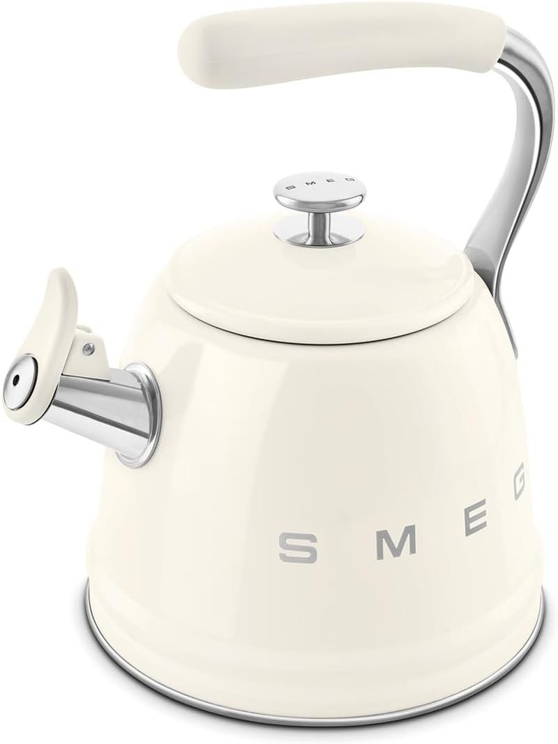SMEG Whistling Kettle WKF01CR – Premium 2.3 L Retro-Style Stainless Steel Tea Kettle, Ergonomic Handle, Italian Design, Cream CKLW2001CR Cream - Image 3