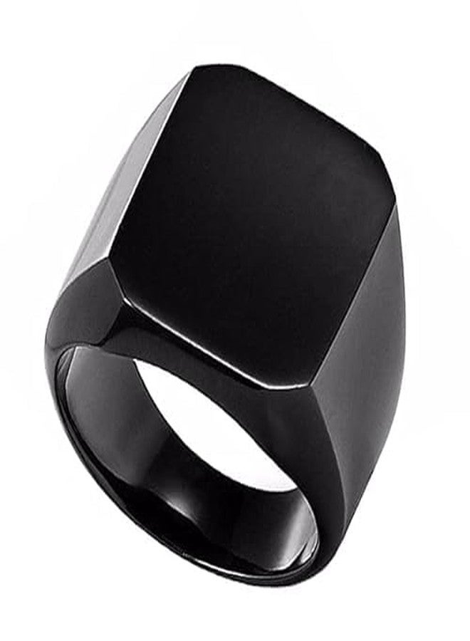 SHANKHRAJ MALL Mens Jewellery Black Ring For Boys Non Adjustable Finger Rings for Men and Boys Girls Women Accessories Jewellery for Men Anniversary Unisex Rings (pack of 2) - Image 1