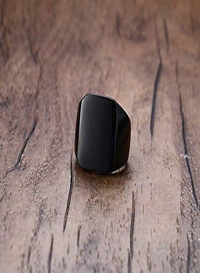 SHANKHRAJ MALL Mens Jewellery Black Ring For Boys Non Adjustable Finger Rings for Men and Boys Girls Women Accessories Jewellery for Men Anniversary Unisex Rings (pack of 2) - Image 3