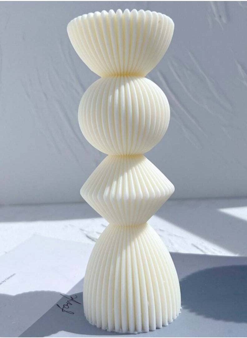 Inches Home Ribbed Pillar Candle  - Image 1