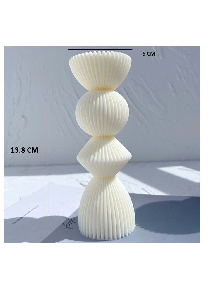 Inches Home Ribbed Pillar Candle  - Image 2