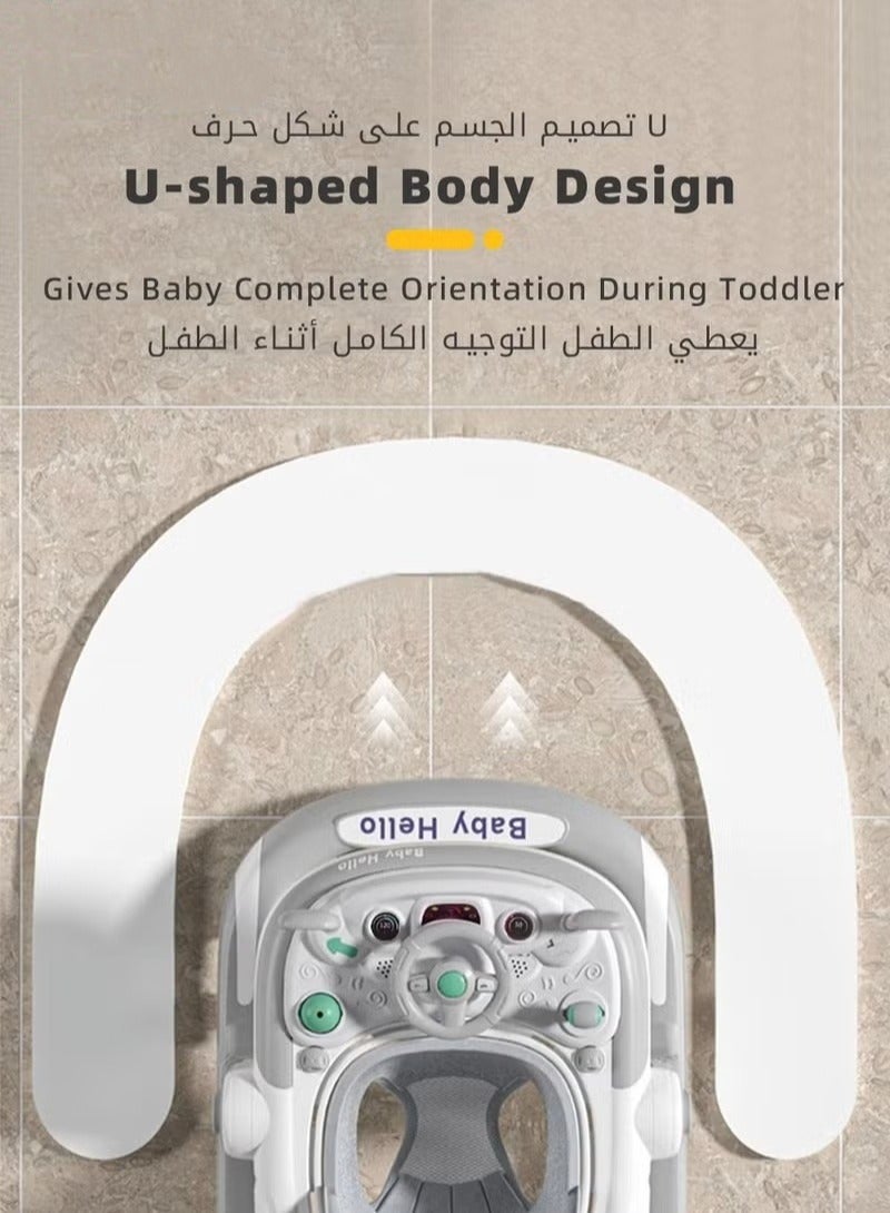 ميكسد 3In1 مشاية أطفال للرضع مع مقبض دفع الوالدين ، ارتفاع قابل للتعديل ، وسادة مقعد مريحة كبيرة ، حصيرة ترامبولين قابلة للفصل - Image 3