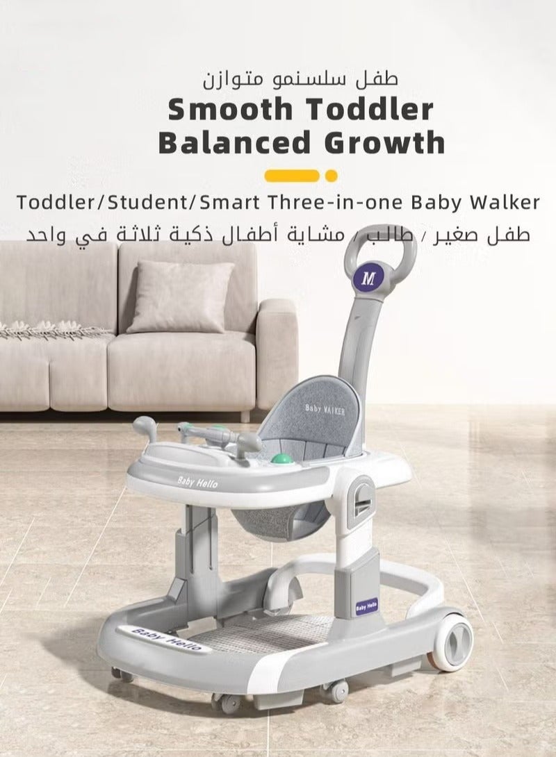 ميكسد 3In1 مشاية أطفال للرضع مع مقبض دفع الوالدين ، ارتفاع قابل للتعديل ، وسادة مقعد مريحة كبيرة ، حصيرة ترامبولين قابلة للفصل - Image 5