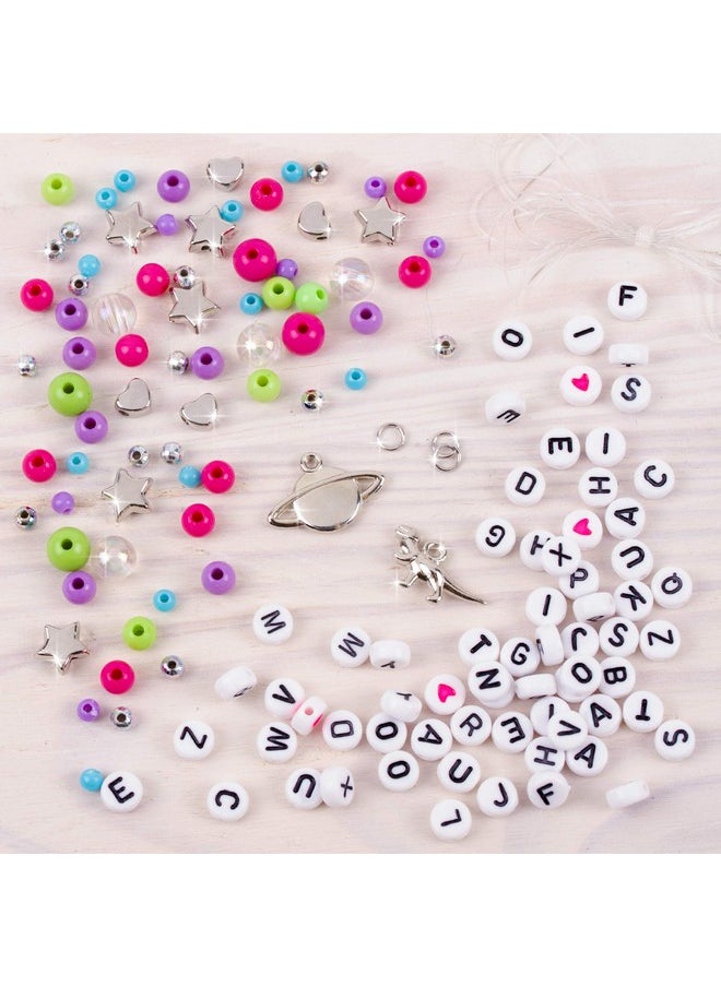 Make It Real Make It Real: Block ‘N Rock Bracelets Kit - Create 4 Unique Letter Charm Bracelets, 147 Pieces, Includes Play Tray, All-In-One, DIY Bead Jewelry Kit, Tweens & Girls, Arts & Crafts, Kids Ages 8+  - Image 3