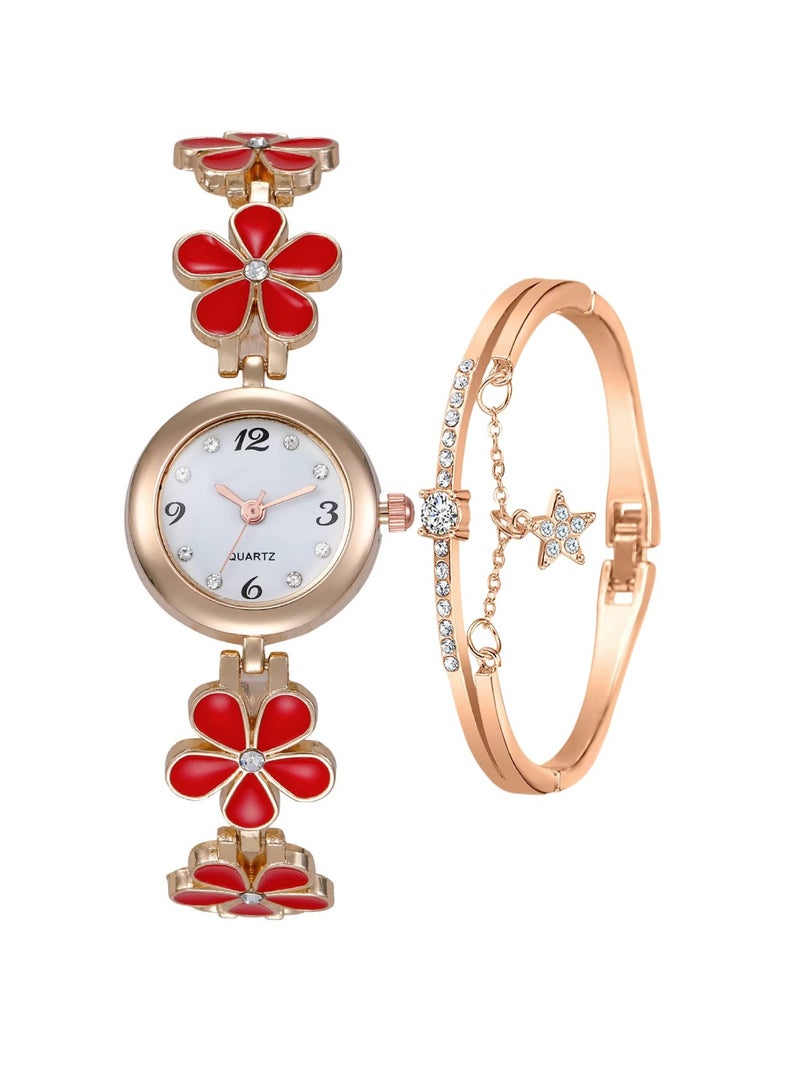 SYOSI Women's Bracelet Watch Fashion Item Waterproof Quartz Flower Shaped Watch - Image 1