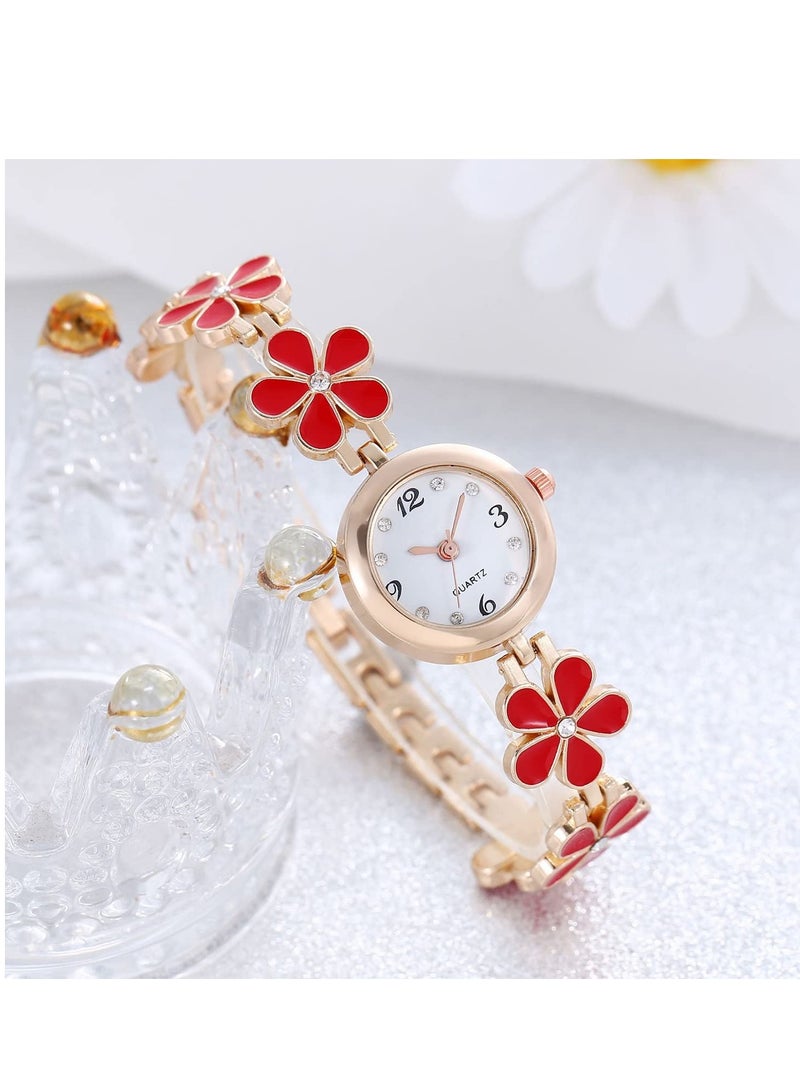 SYOSI Women's Bracelet Watch Fashion Item Waterproof Quartz Flower Shaped Watch - Image 4