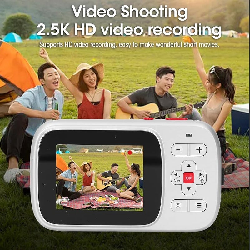 Silver Digital Camera 72MP 2 5K Dual Screen Vlogging Camera 16X Zoom Autofocus Anti Shake - Image 3