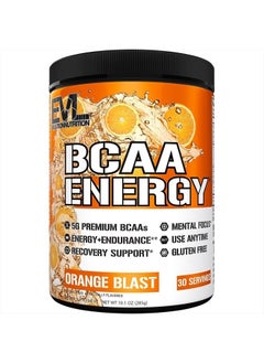 Evlution EVL BCAAs Amino Acids Powder - Rehydrating BCAA Powder Post Workout Recovery Drink with Natural Caffeine - BCAA Energy Pre Workout Powder for Muscle Recovery Lean Growth and Endurance - Orange Blast  - Image 1