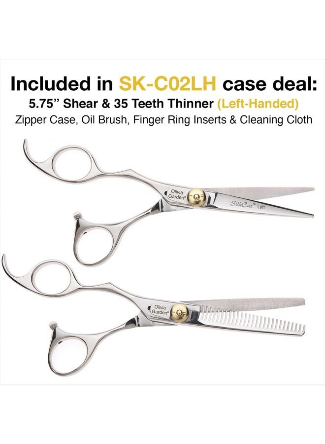 Olivia Garden SilkCut Professional Hairdressing Left Handed Shear and Thinner Intro Case (5.75") - Image 2