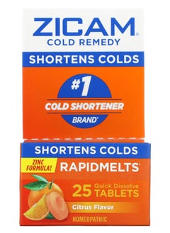 ZICAM Cold Remedy RapidMelts Citrus 25 Quick Dissolve Tablets 