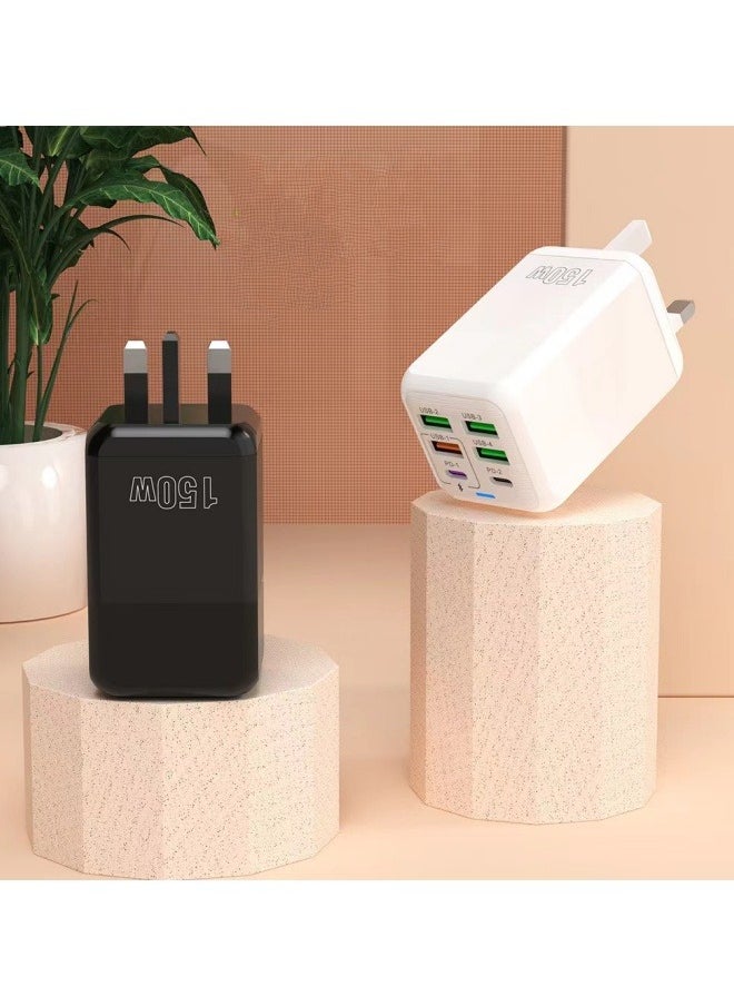 PROEFF 6 Ports 150W Multifunctional Super Fast Charging Adapter Mobile Phone Charger Travel Power Adapter White  - Image 2