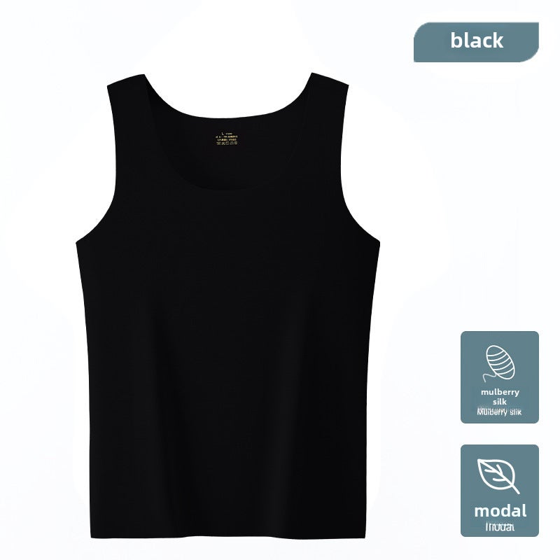 100-Pack Modal Seamless Mens Tank Tops Ultra-thin Summer Sleeveless Shirts Fog gray - Image 2