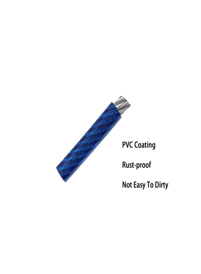 TTZEZE Dog Tie Out Cable,304 Stainless Steel Dog Leads,TTZEZE Heavy Duty Long Dog Chains,Chew Proof Dog Leash Lines Tether 1PCS Dog Leash Cables for Small to Large Dogs Outdoor Camping Yard 25ft, Blue - Image 5