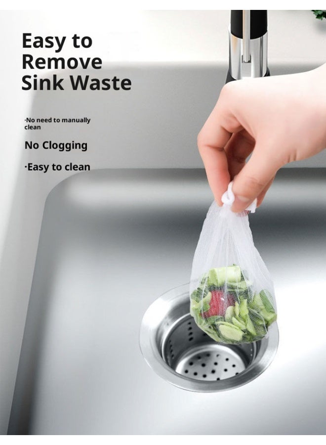 موندا 300 قطعة من أكياس قمامة شبكية للاستخدام مرة واحدة لمصفاة حوض المطبخ وحقيبة شبكية لجمع نفايات الطعام وفخ شعر للاستخدام مرة واحدة لجمع بقايا طعام المطبخ والنفايات المتبقية - Image 5