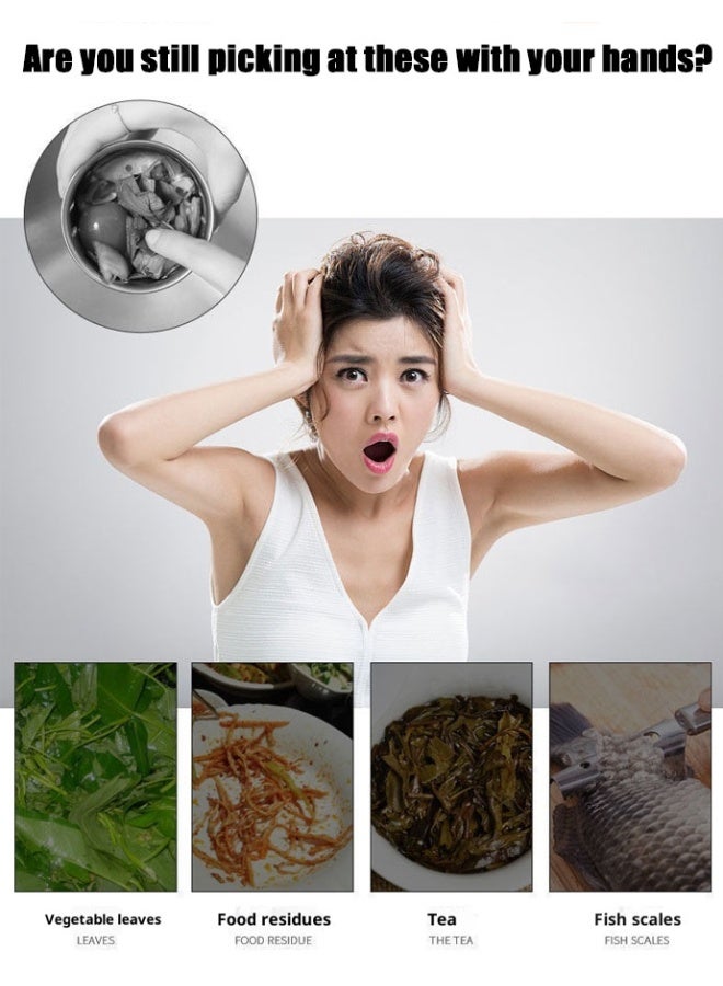 موندا 300 قطعة من أكياس قمامة شبكية للاستخدام مرة واحدة لمصفاة حوض المطبخ وحقيبة شبكية لجمع نفايات الطعام وفخ شعر للاستخدام مرة واحدة لجمع بقايا طعام المطبخ والنفايات المتبقية - Image 2