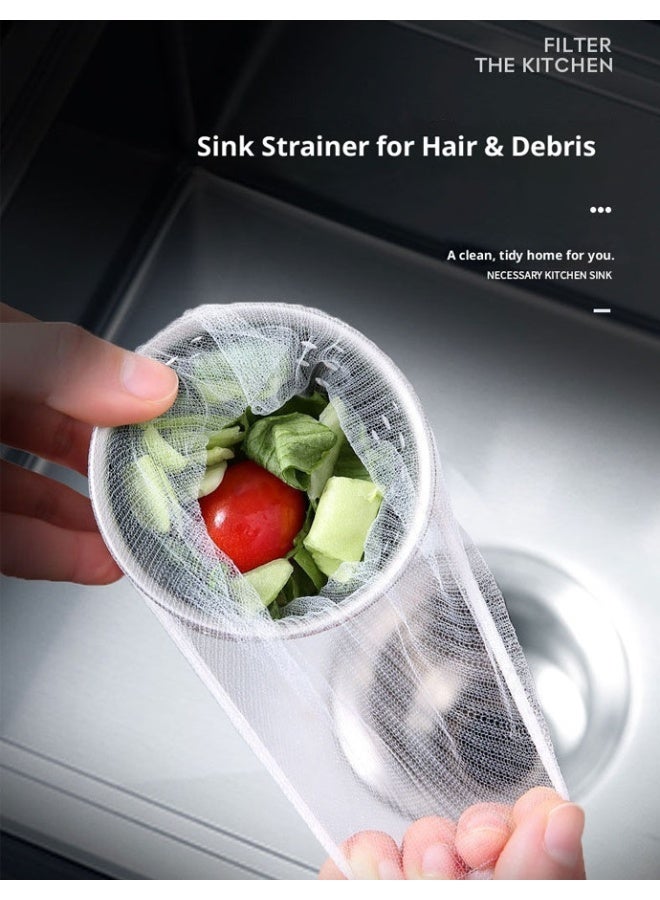موندا 300 قطعة من أكياس قمامة شبكية للاستخدام مرة واحدة لمصفاة حوض المطبخ وحقيبة شبكية لجمع نفايات الطعام وفخ شعر للاستخدام مرة واحدة لجمع بقايا طعام المطبخ والنفايات المتبقية - Image 4