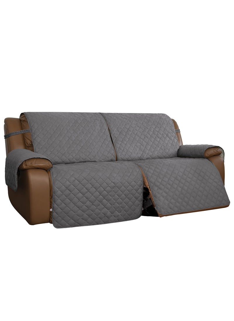 Easy-Going EasyGoing Oversized Loveseat Recliner Cover Reversible Couch Cover for Double Recliner Split Sofa Cover for Each Seat with Elastic Straps for Dogs PetsOversized 2 Seater GrayLight Gray 