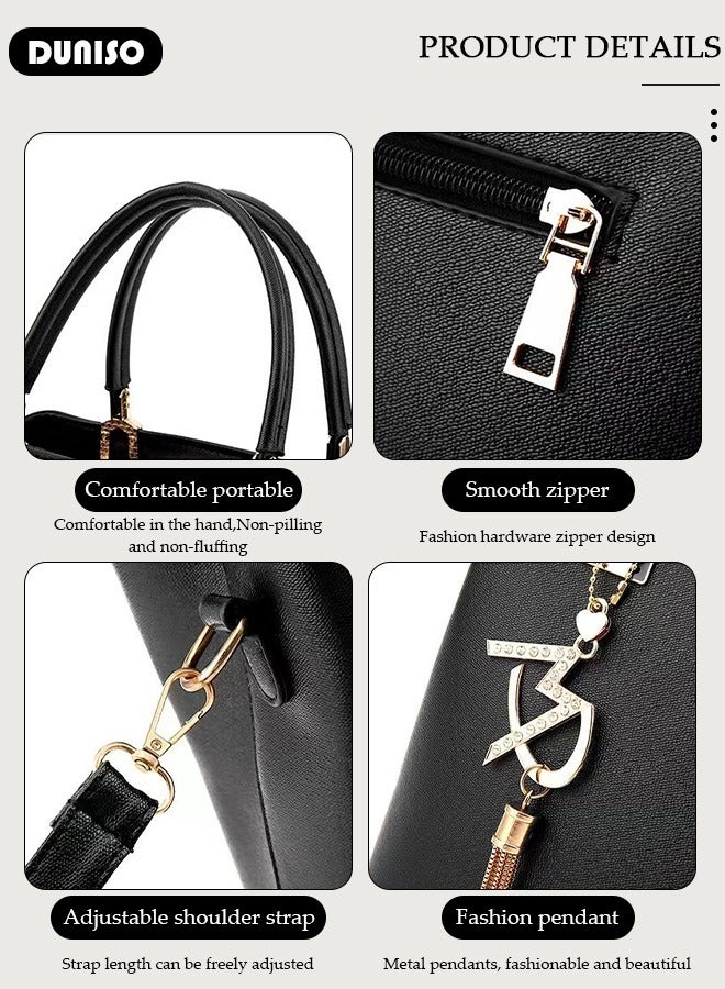 DUNISO Women's Fashion Handbag Faux Leather Crossbody Bag For Women Large Capacity Tote Bags Top Handle Satchel Fashionable Travel Shoulder Bag For Ladies - Image 2