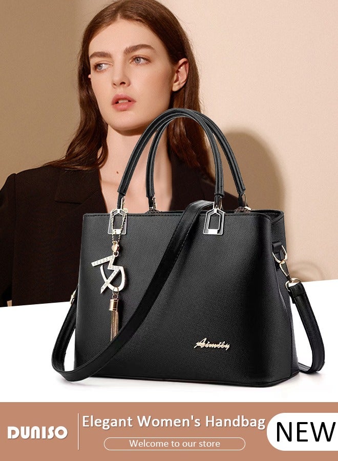 DUNISO Women's Fashion Handbag Faux Leather Crossbody Bag For Women Large Capacity Tote Bags Top Handle Satchel Fashionable Travel Shoulder Bag For Ladies - Image 1