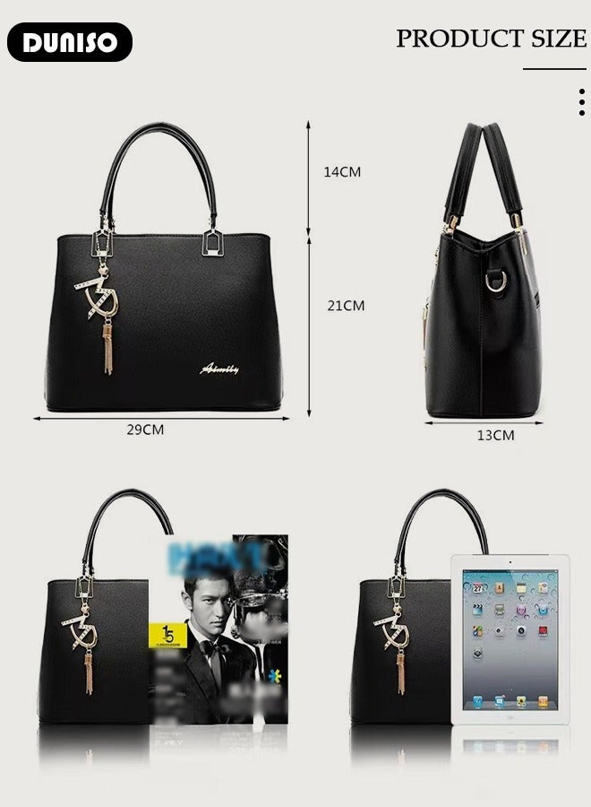 DUNISO Women's Fashion Handbag Faux Leather Crossbody Bag For Women Large Capacity Tote Bags Top Handle Satchel Fashionable Travel Shoulder Bag For Ladies - Image 4