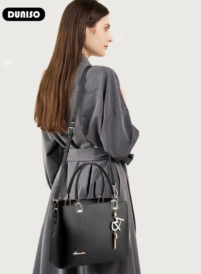 DUNISO Women's Fashion Handbag Faux Leather Crossbody Bag For Women Large Capacity Tote Bags Top Handle Satchel Fashionable Travel Shoulder Bag For Ladies - Image 5