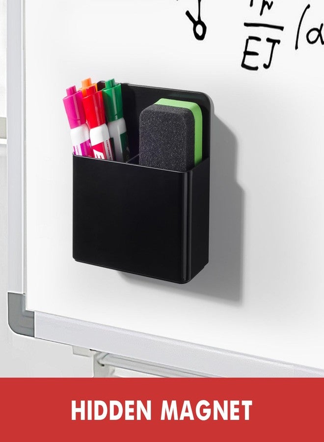 BEYGORM 2 Pack Plastic Magnetic Pen Holder for Refrigerator, Dry Erase Marker Holder for Whiteboard，Magnet School Locker Organizer Accessories, Pencil Cup, Pen Caddy, Classroom Organization(Black) - Image 5