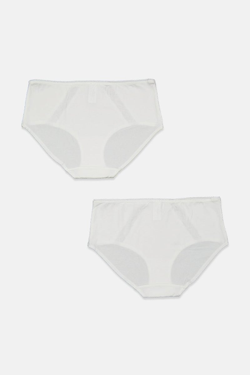 Tchibo Women 2 Pieces Pull On Textured Panty, White - Image 2