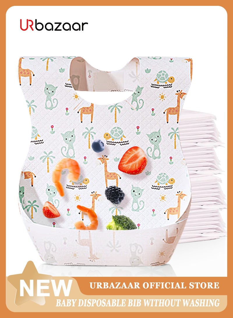 URbazaar 40-Pcs Disposable Baby Bibs for Feeding Drooling – Travel Bibs for Baby  Absorbent + Leakproof Disposable Bibs Baby - Image 1