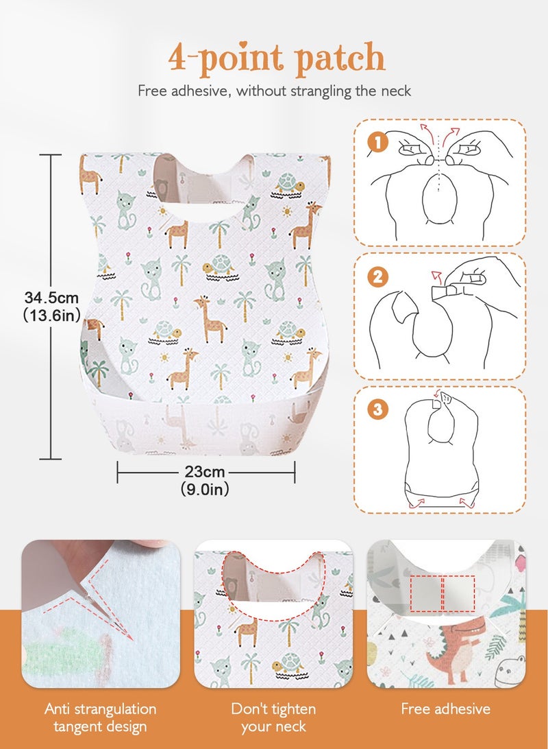 URbazaar 40-Pcs Disposable Baby Bibs for Feeding Drooling – Travel Bibs for Baby  Absorbent + Leakproof Disposable Bibs Baby - Image 2