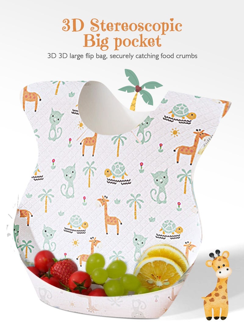 URbazaar 40-Pcs Disposable Baby Bibs for Feeding Drooling – Travel Bibs for Baby  Absorbent + Leakproof Disposable Bibs Baby - Image 3