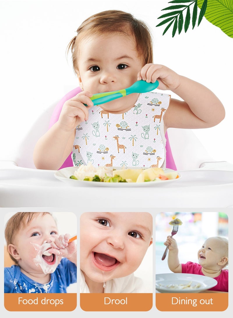 URbazaar 40-Pcs Disposable Baby Bibs for Feeding Drooling – Travel Bibs for Baby  Absorbent + Leakproof Disposable Bibs Baby - Image 5