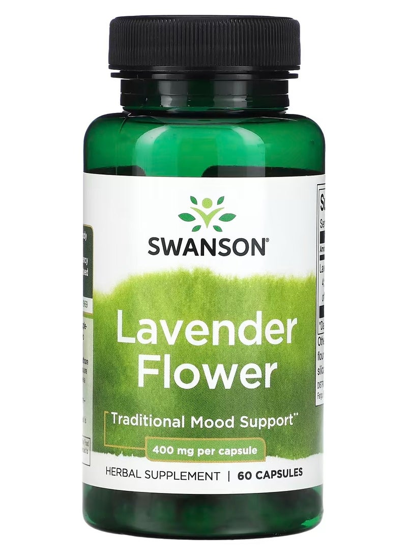 Swanson, Lavender Flower, 400 mg, 60 Capsules