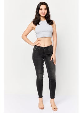 Levi's Women Skinny Fit Washed Stretchable Jeans, Black  - Image 2