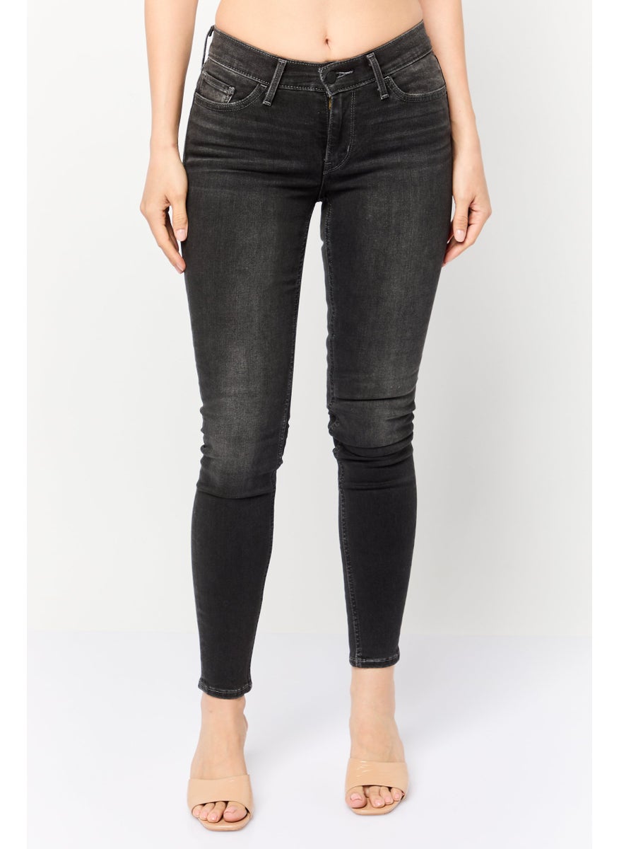 Levi's Women Skinny Fit Washed Stretchable Jeans, Black  - Image 1