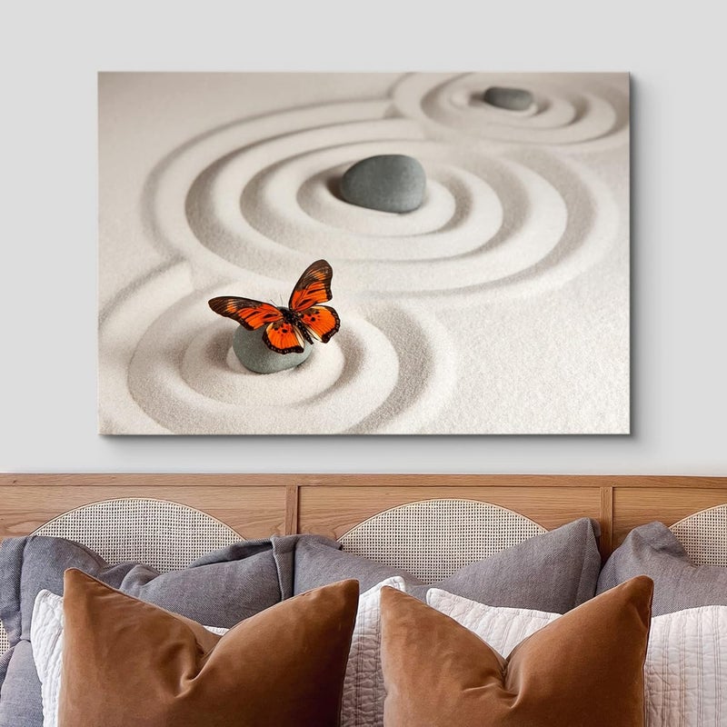 wall26 Zen Garden Canvas Print with Monarch Butterfly - Image 3