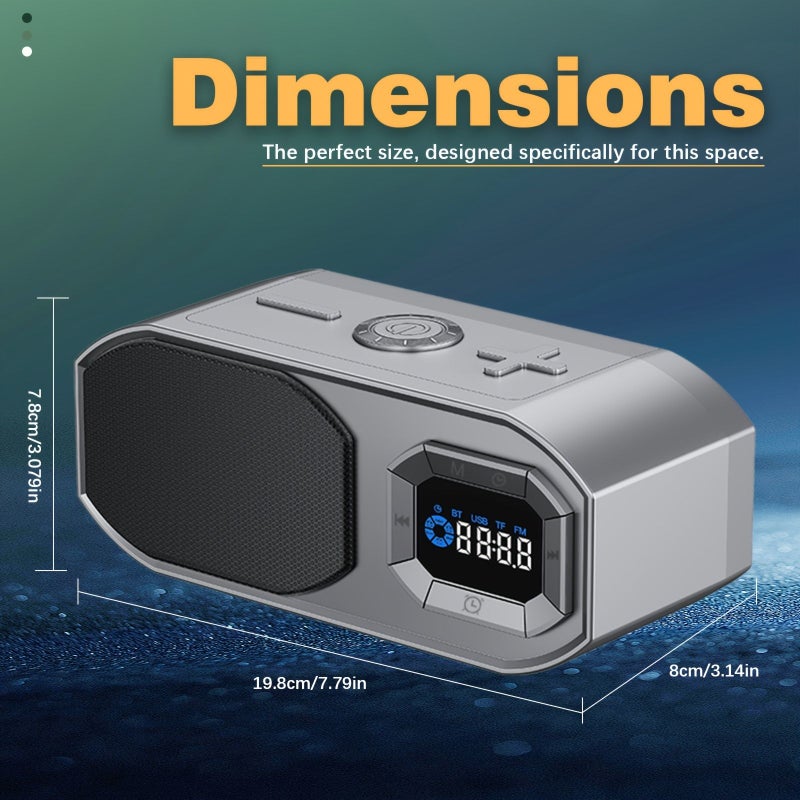 Black Wireless Speaker with Clock Display and High Fidelity Stereo Sound - Image 2