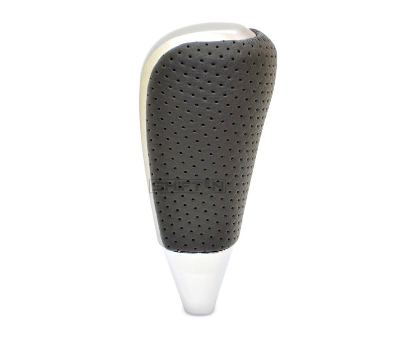 SHIFTIN Black Leather and Silver Gear Shift Knob for Toyota Land Cruiser 4Runner Sequoia Tundra and Lexus (Punched Black Leather/Gray Silver) - Image 5