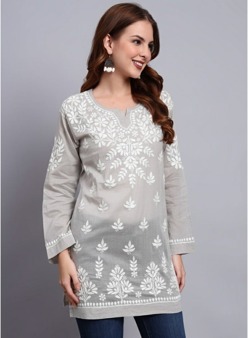 الايا بلوزة قصيرة مطرزة يدوياً بالقطن شيكانكاري للنساء - Image 5