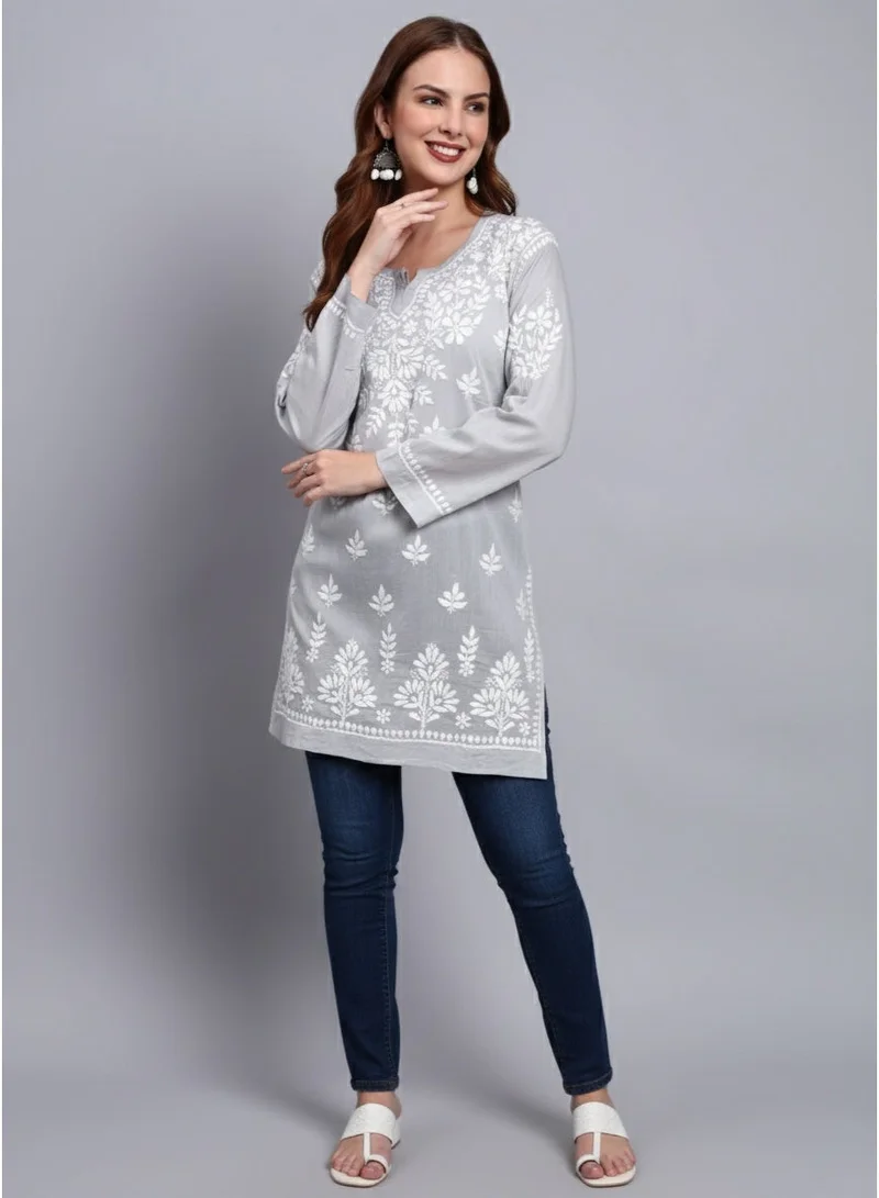 الايا توب قصير نسائي مطرز يدوياً شكنكاري من القطن - AL3724