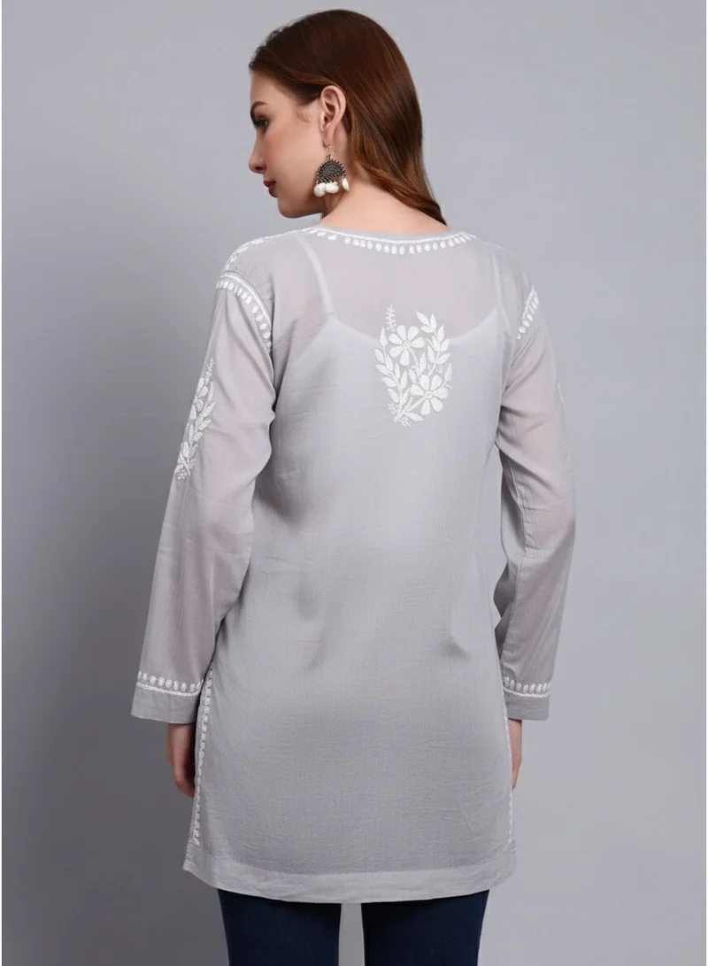 الايا توب قصير نسائي مطرز يدوياً شكنكاري من القطن - AL3724