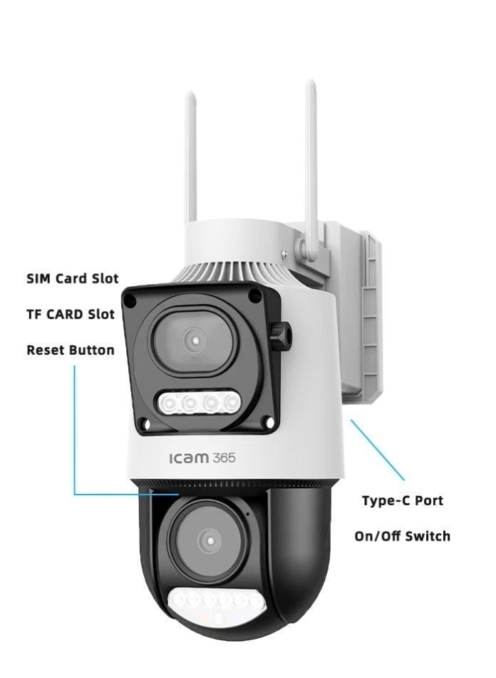 ICAM 365 4G Solar Security Camera with SIM Card Trial Pack, Dual Lens 4MP+4MP 2K AOV PTZ CCTV, 12000mAh Battery, AI Human Detection, Night Vision for Farm Construction Site Outdoor - Image 3